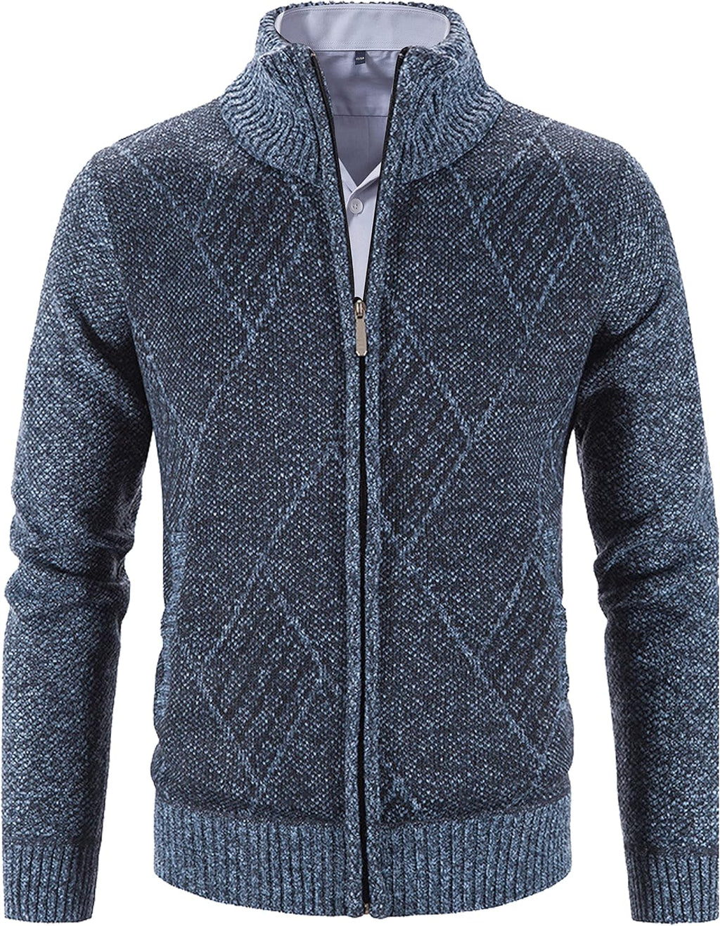 Men'S Full Zip Casual Knitted Cardigan Sweaters with Pockets