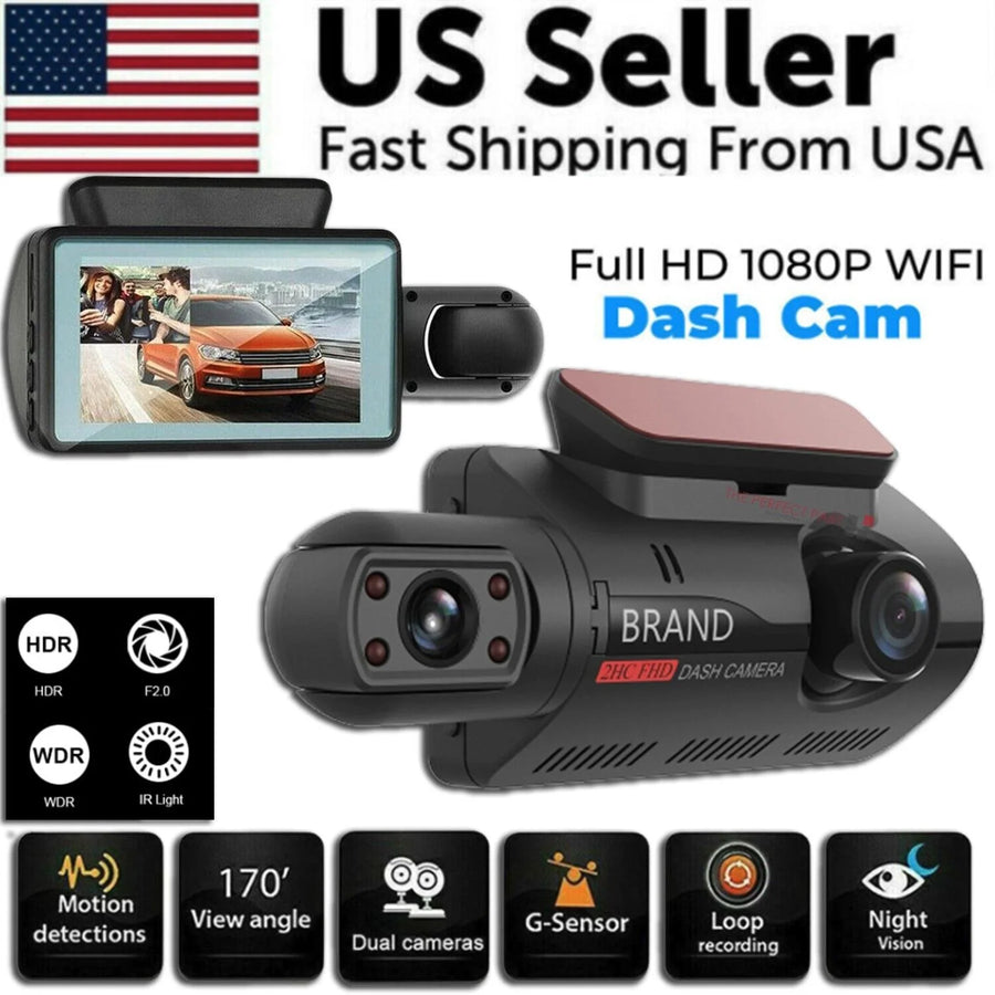 1080P Dual-Lens Dash Cam with Inside Camera