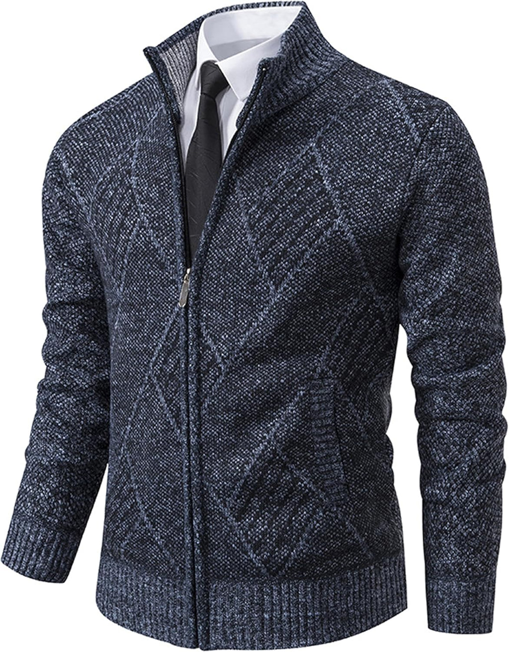 Men'S Full Zip Casual Knitted Cardigan Sweaters with Pockets