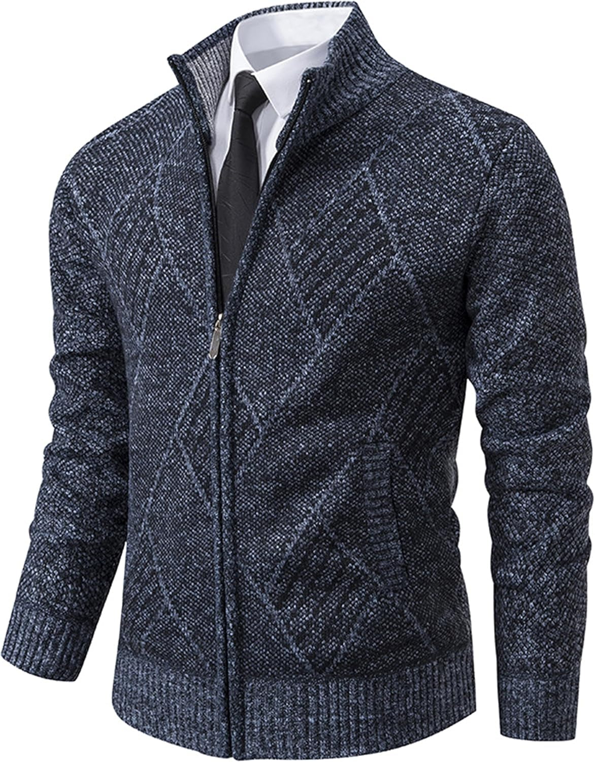 Men'S Full Zip Casual Knitted Cardigan Sweaters with Pockets