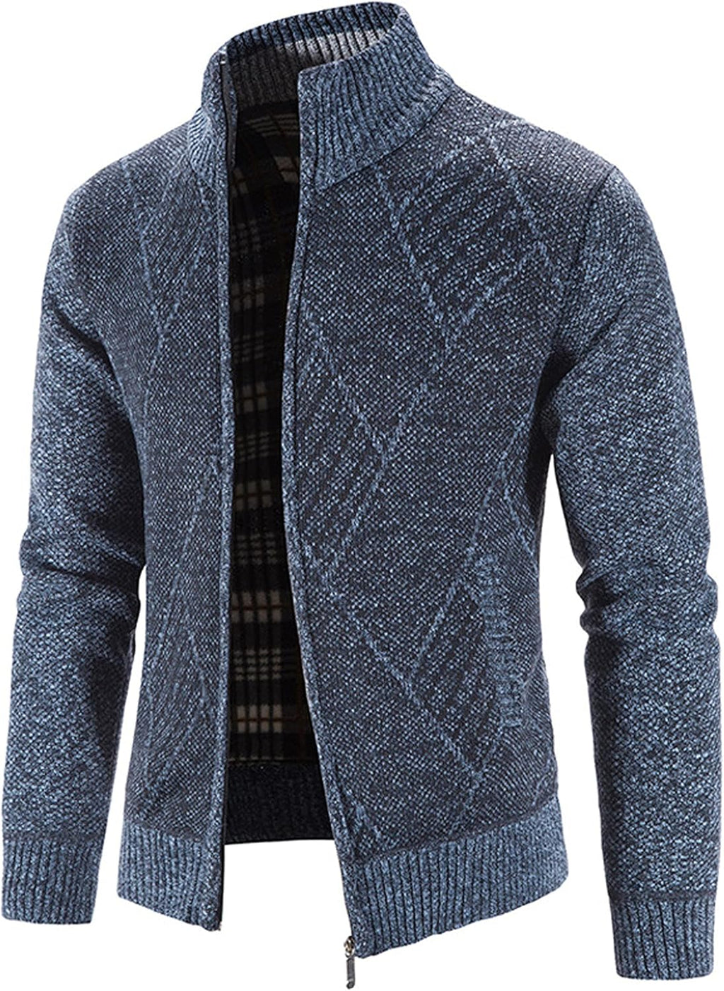 Men'S Full Zip Casual Knitted Cardigan Sweaters with Pockets