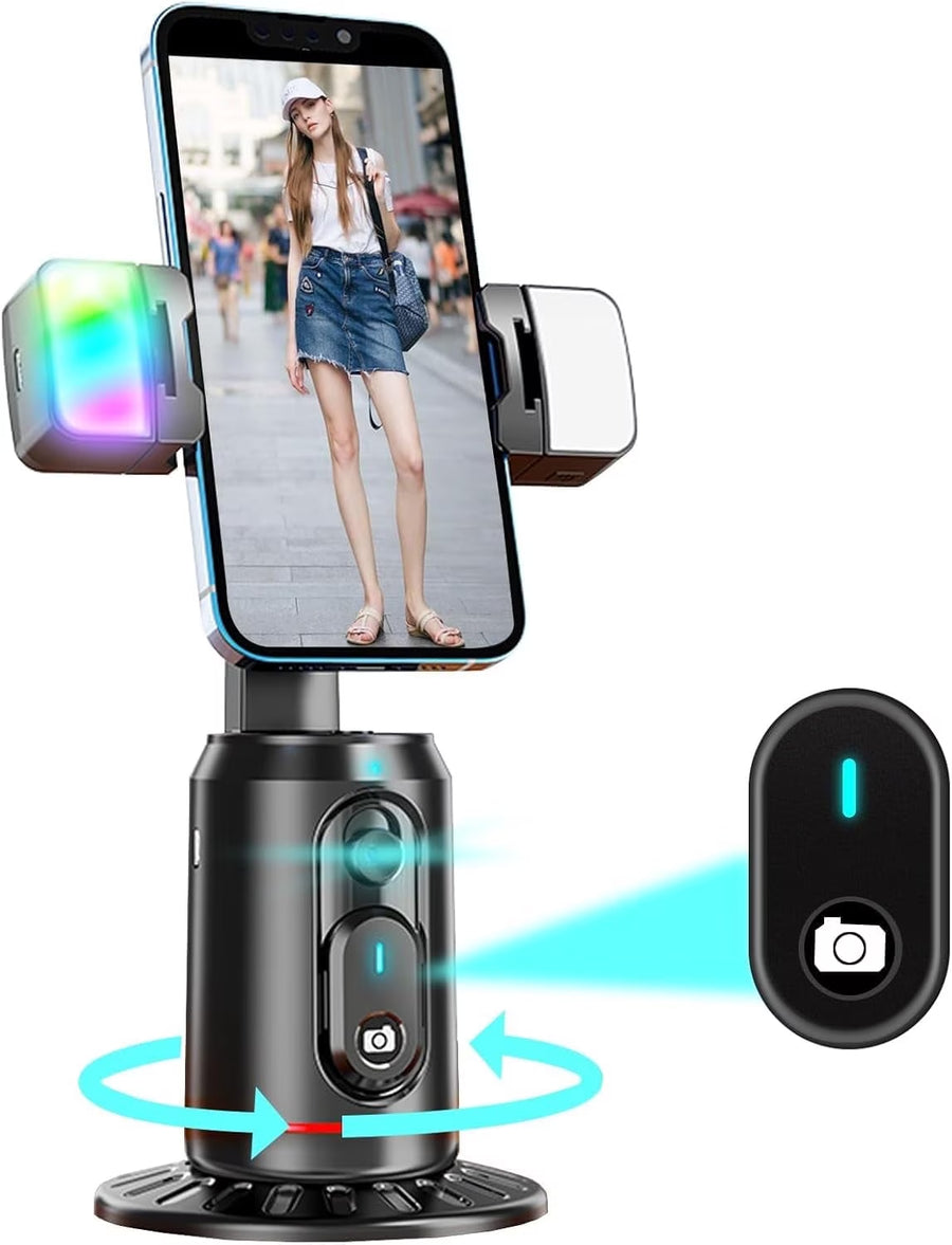 AI Auto Face Tracking Phone Tripod with RGB Fill Lights
